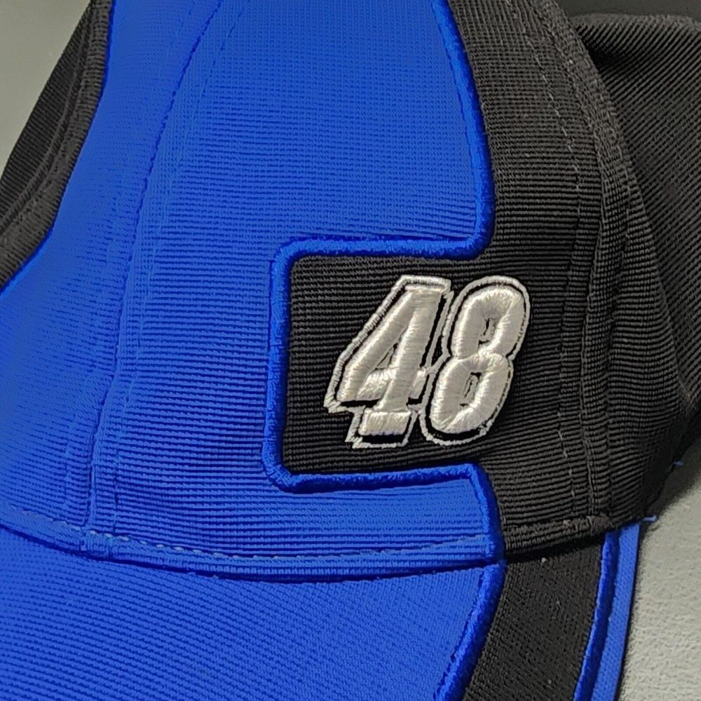 Nascar Hat Jimmie Johnson 48 Lowes Racing Black Blue Racecar Dad Cap Med Large - Picture 2 of 9